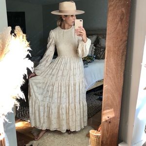 Red Dress; A Fine Romance Cream Lace Maxi Dress